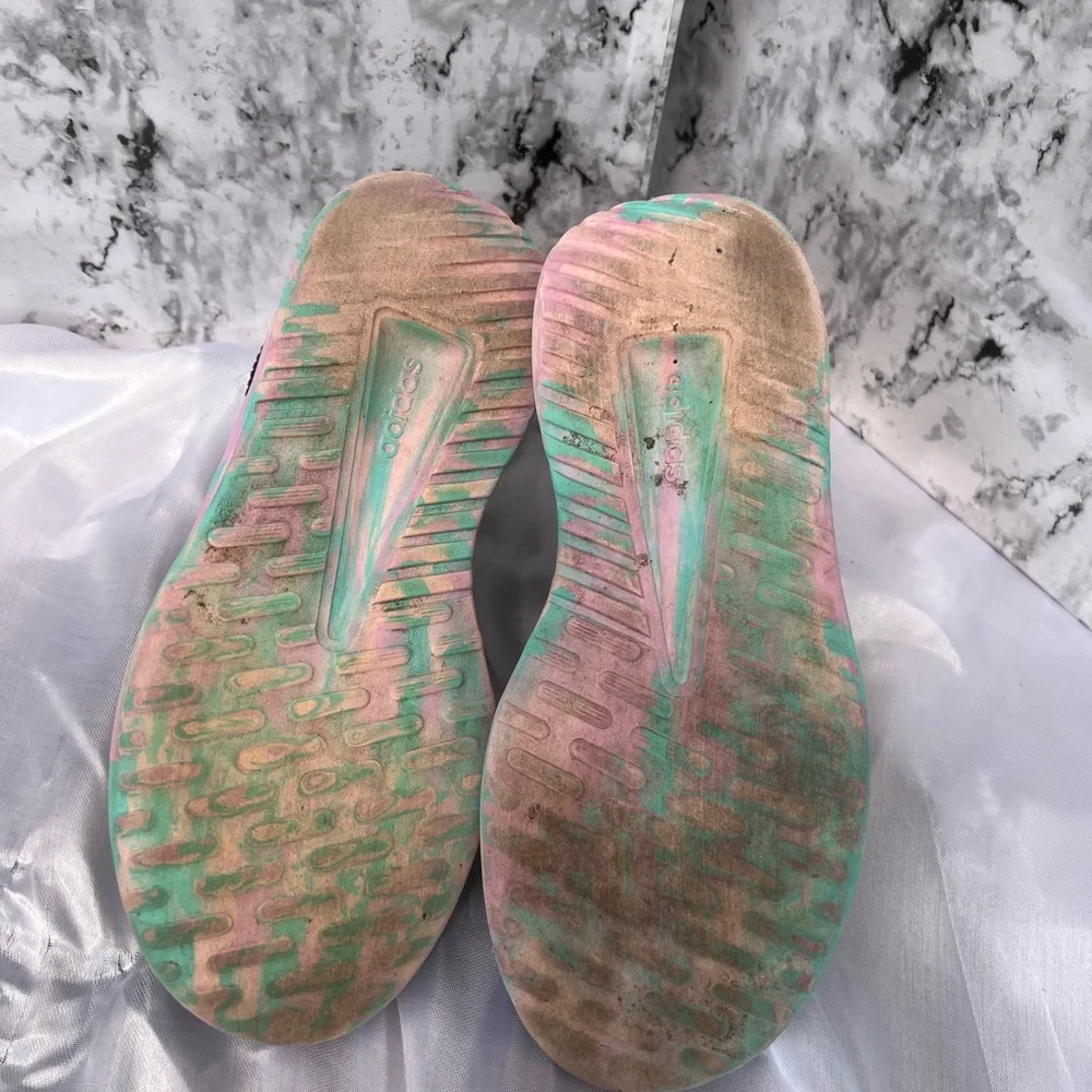 Adidas Black and Green Sneakers with Breathable Mesh